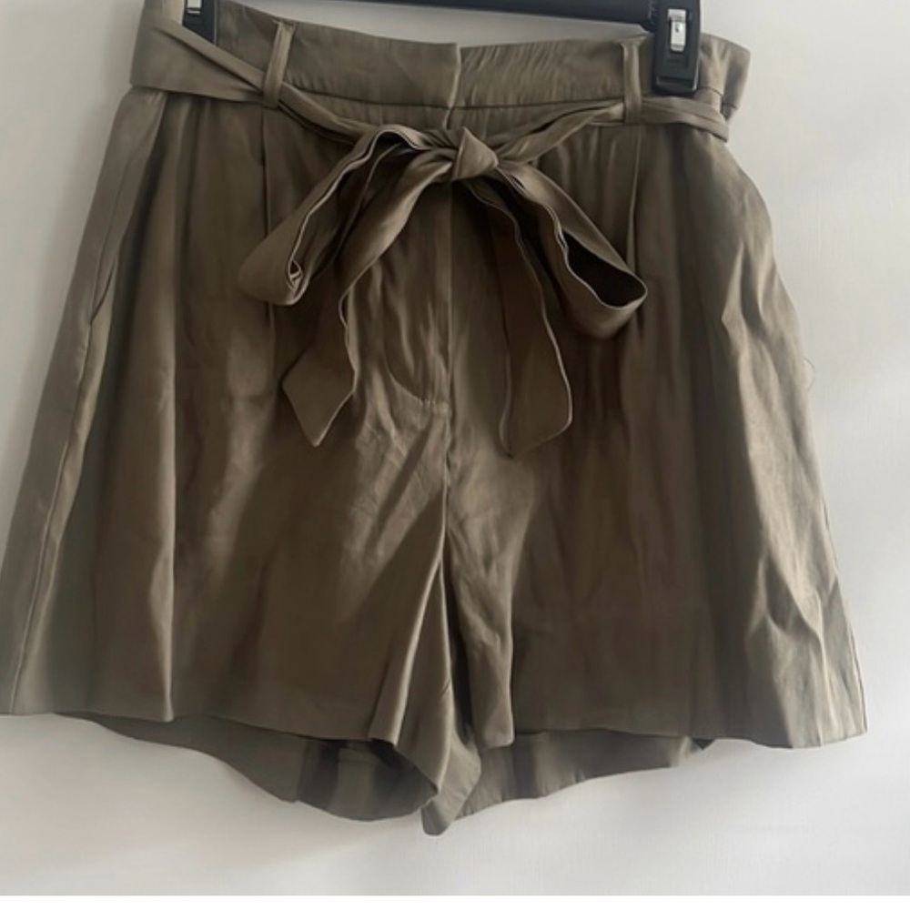 ANTONIO MELANI Tan High Waist Shorts with Tie Waist